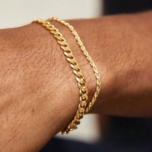Cubaanse Link Waterdichte Heren Hand Stoeprand Kettingen 18K Echt Verguld Roestvrij Staal Hiphop Sieraden Unisex Vrouwen Armbanden - Product Image 5