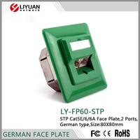 LIYUAN tipo alemán Keystone Jack 80X80 caja de montaje en pared de superficie con placa frontal RJ45 piezas de telecomunicaciones Cat5e Cat6 salida de datos