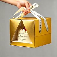 Emballage en papier de qualité alimentaire, boîte cadeau en carton pliable, logo personnalisé, impression UV, boîte à gâteau, boîte à dessert, écologique, recyclable