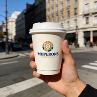 Gobelet en papier biodégradable à double paroi, personnalisable avec logo, de qualité alimentaire, imperméable, jetable, avec couvercle