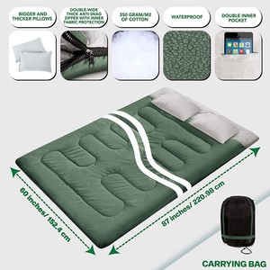 WOQI-saco <span class=keywords><strong>de</strong></span> <span class=keywords><strong>dormir</strong></span> doble resistente al viento, para acampar al aire libre, Económica - Product Image 2