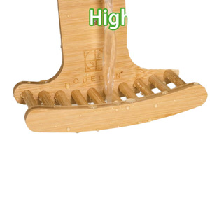 Support mural pour savon en bambou Modedun, courbé, couleur bois naturel, avec ventouse pour salle de bain - Product Image 1