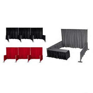 Conjunto de Cortinas Rojas/Negras para Stands de Exhibición, Portátiles, con Estuches de Transporte - Product Image 1
