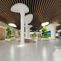 Paneles Acústicos Decorativos de Aluminio Modernos Personalizados para Techo, Paneles Metálicos Insonorizantes con Acabado de Grano de Madera