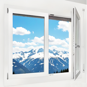 Ventanas de Estilo Americano <span class=keywords><strong>OEM</strong></span>, Modernas Europeas, Verticales, con Vidrio Templado, Aislamiento Térmico, de Plástico y Acero - Product Image 1