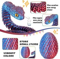 Serpiente Articulada Impresa en 3D con Juego de Huevo de Dragón, Juguete Flexible para Niños, Regalo Novedoso