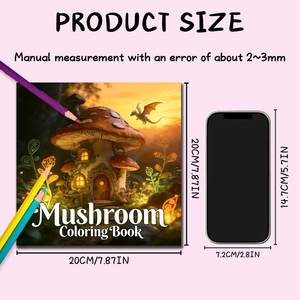 Libro para Colorear Personalizado con Diseño de Casa de Hongos, Impresión Personalizada, Cubierta de Cartulina de 250 g/m², Cuaderno para Aliviar el Estrés en Niños - Product Image 6