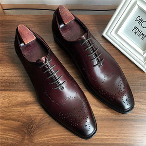 Nouvelles Chaussures Habillées Oxford Montantes en Cuir Gravé Façonnées à la Main pour Hommes, Idéales pour Costumes et Mariages (Chaussures de Marié) - Product Image 6