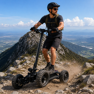 Trottinette 4 roues de 11 pouces, directement de l'usine, avec corps inclinable, pliable, véhicule 4x4 haute vitesse, moteur haute puissance 3000W, offre une accélération rapide - Product Image 2