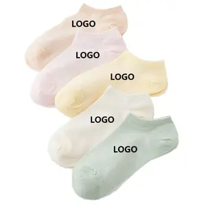 Neue Frauen dünne Baumwoll socken Casual Sport Low Cut Knöchel No Show reine Farbe Söckchen benutzer definierte