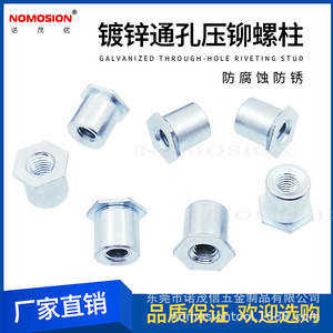 Écrous à riveter hexagonaux NOMOSION M3 en acier galvanisé zingué SO-M3-6 pour assemblage métallique - Product Image 5