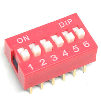 FYX Stock Rouge 1P 2P 3P 4P 5P 6P 8P 10P Commutateur de Position Commutateur DIP 2.54mm Mini Slide ON/OFF Code Switch pour PCB Circuit Board