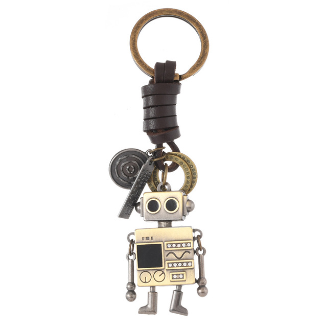 Movable Hands and Feet Robot Keychain Metal Bag Pendant Keys Holder Zinc Alloy Simple Gift Key Ring