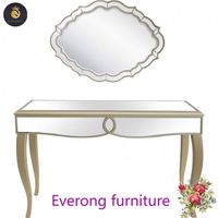 Table de console miroir en diamant écrasé de luxe étincelant de grande classe avec miroir Tables de console en faux diamant Muebles Meubles Tapis