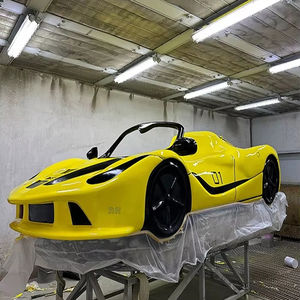 Patung mobil ukuran hidup, patung patung olahraga mobil simulasi besar kartun kuning halaman Resin serat kaca ukuran hidup luar ruangan - Product Image 2