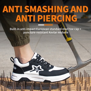 Nuevo <span class=keywords><strong>Calzado</strong></span> de Seguridad <span class=keywords><strong>Laboral</strong></span> para Hombre, Estándar Europeo, Puntera de Acero, Microfibra, Resistente a Pinchazos y Impactos, Deportivo - Product Image 6