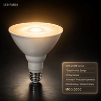 Fabricant vietnamien, ampoule LED PAR38 18W, culot E26, 120V, 3000K, blanc chaud, 1100LM, CRI 90, FCC, économie d'énergie