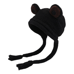 Chapeaux de <span class=keywords><strong>grenouille</strong></span> pour adultes <span class=keywords><strong>Bonnet</strong></span> mignon <span class=keywords><strong>Crochet</strong></span> <span class=keywords><strong>Bonnet</strong></span> tricoté Big Eye Frog Winter Ear Warmer Protective Beanie Hats With Fleece Lined - Product Image 3