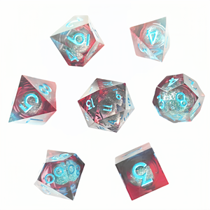 Juego de Dados Poliédricos de Resina Feeron, Opción de Personalización, Tema D&D, Diseño de Dragones y Mazmorras Pintados a Mano, 1 Pieza en Bolsa de Plástico, 14 Años+ - Product Image 1