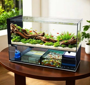 Acuario de Cristal Ultra Blanco con Sistema Integrado de Filtración de Oxígeno, Apto para Uso Doméstico, Estilo Stream para Sala de Estar - Product Image 2