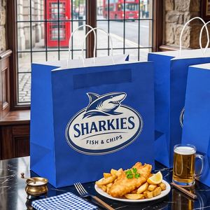 Custom Recyclable Eco-Friendly Biodegradable Fry Chicken <b>Snacks</b> Fast Food French Fries Kraft Paper <b>Bags</b> - Product Image 1