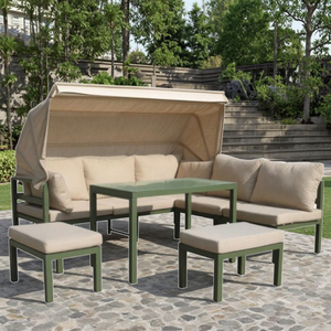 Yoho Ensemble de mobilier de jardin moderne en aluminium pour l'extérieur Prix compétitif pour les hôtels, les parcs, les cours, les appartements-pour les villas à manger - Product Image 4