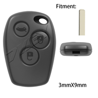 Coque de clé télécommande droite à 2/3 boutons – Compatible fraisage plat/vertical, sans lame pour Renault Clio 3 Dacia