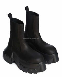 รองเท้าหนังลูกวัวหัวกลมสำหรับผู้ชายรองเท้ามีป้ายกำกับใหม่รองเท้าแพลตฟอร์มหนังแทรคเตอร์สไตล์ฮอลลีวูดลูกไม้ขึ้น <span class=keywords><strong>Bozo</strong></span> MEGA Tractor - Product Image 6