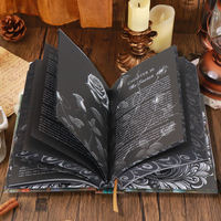 Livre Dark Romance, pages noires, encre blanche, bords dorés, couverture rigide, papier couché, papier offset, papier artistique/carton, estampage à chaud
