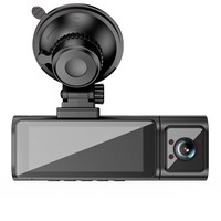 Caméra embarquée 4K à triple objectif, enregistrement avant/arrière, vision nocturne, étanche, enregistrement en boucle, détection de collision, angle de 170°, Wi-Fi, GPS