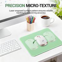 Tapis de souris gaming vert clair, coutures anti-frayage, texture premium, base en caoutchouc antidérapante, carré, lavable