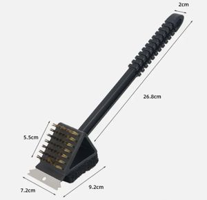 Wholesale Three-in-One Long-Handled Outdoor Barbecue Grill Cleaning Brush Plastic Metal Material for Picnics <b>BBQ</b> Tools - Product Image 4