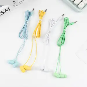 Stereo Disposable Earbuds Cheap Low Price Earphone For Internet Cafe Travel Portable Wired Color With Microphone In Ear Headset