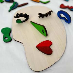 Rompecabezas de madera de <span class=keywords><strong>cara</strong></span> Montessori para niños, juguete educativo para edades tempranas, Arte Abstracto <span class=keywords><strong>Picasso</strong></span>, juego Facial, desarrollo de la inteligencia artística - Product Image 4