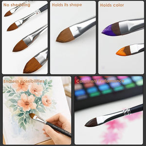 Panwenbo – Lot de 4 pinceaux ovales pour peinture, pinceaux à peinture florale, pinceaux d'artiste pour pétales, pinceaux aquarelle langue de chat - Product Image 3