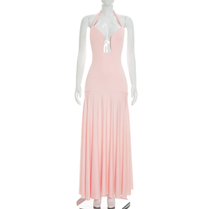 Viviblook C26DS202 Vestidos de Verano para Mujer, Nuevo Vestido Largo Informal Elegante de Color Sólido, Sin Mangas, con Espalda Descubierta, Ajustado, para la Noche - Product Image 1