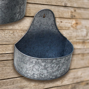 Jardinière murale moderne en métal galvanisé, grand pot à fleurs suspendu - Product Image 2