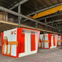 Inodoro Público Prefabricado Moderno y Creativo con Panel Sándwich, WC Móvil para Parques de Atracciones y Lugares Turísticos al Aire Libre