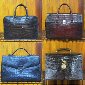 Designer de luxe véritable patine Crocodile cuir hommes sac d'affaires de haute qualité à <span class=keywords><strong>la</strong></span> main exotique Alligator motif épaule - Product Image 2