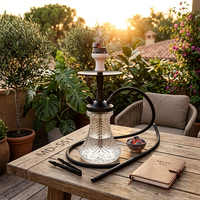 Ensemble complet de chicha en verre arabe de luxe avec sac de transport, kit de fumage portable pour narguilé