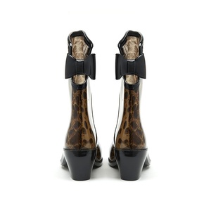 Bottes de pluie en PVC antidérapantes à nœud papillon pour femmes, mi-mollet, style européen/américain, imperméables - Product Image 4