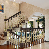 Balustrades d'escalier en aluminium MEIXI, design moderne et luxueux, résistantes à la rouille, installation au sol pour l'intérieur des villas