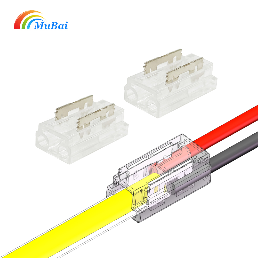 ストリップライト用LEDコネクタ2ピン無はんだLEDストリップコネクタ2ピンL字型2ピンLEDストリップライトコネクタ