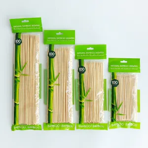 Natuurlijke Ronde Wegwerp Bamboe Bbq Stick Spiesjes Bulk Met Custom Logo