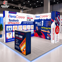 Stand d'exposition portable, léger, éclairé, extensible, réutilisable et détachable pour les roadshows, avec installation rapide