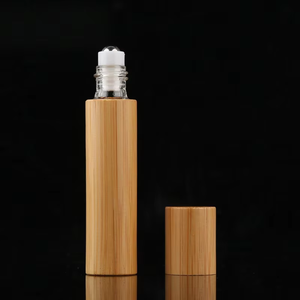 Flacon à bille en verre de <span class=keywords><strong>bambou</strong></span> vide, imprimé à l'écran, écologique, 3 ml, 5 ml, 10 ml, pour huile essentielle, parfum, fragrance - Product Image 1