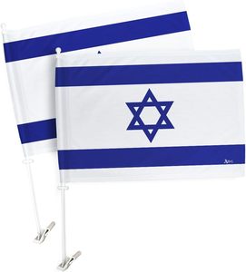 カスタマイズされたイスラエル車の旗重い旗竿セット屋外フライング広告ロゴバナー印刷 - Product Image 1