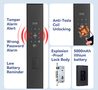 Serrure intelligente en aluminium avec caméra, contrôle à distance par téléphone, empreinte digitale, mot de passe, carte, application Tuya Cloud, WiFi, prix d'usine