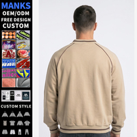 Sweat-shirts pour hommes surdimensionnés avec logo personnalisé par le fabricant, imprimés avec des motifs graphiques, manches raglan, sweat-shirt de sport pour hommes
