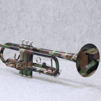 Trompette en laiton jaune, finition de surface camouflage, taille standard, instrument en laiton